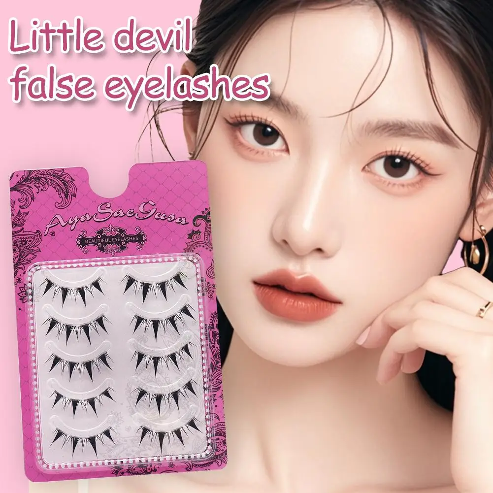 Short Fake Eyelashes Wet Cat Series Natural Hard Stem Double Daily Eyelashes Naked Work Simulation Eyelid False Support Mak T4P4