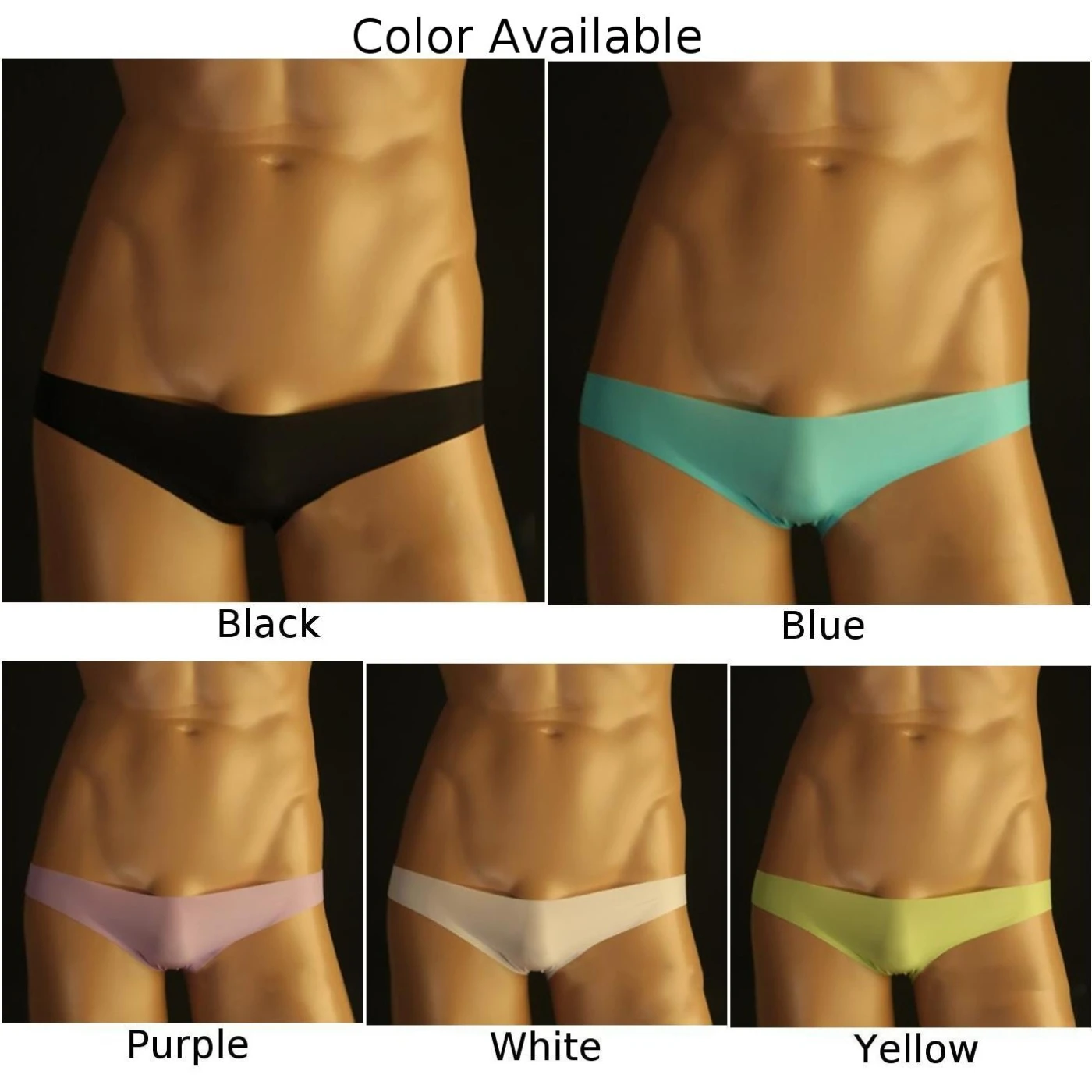 Men Briefs G-String Underwear Summer T-Back Bikini Breathable Briefs Sexy Thong Seamless Bulge Pouch Low Waist Underpants