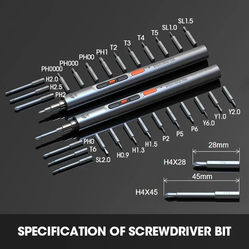 CreationSpace 3.6V Mini Electric Screwdriver Rechargeable Screwdriver Set with LED Light 3 Torque Settings CS0702A