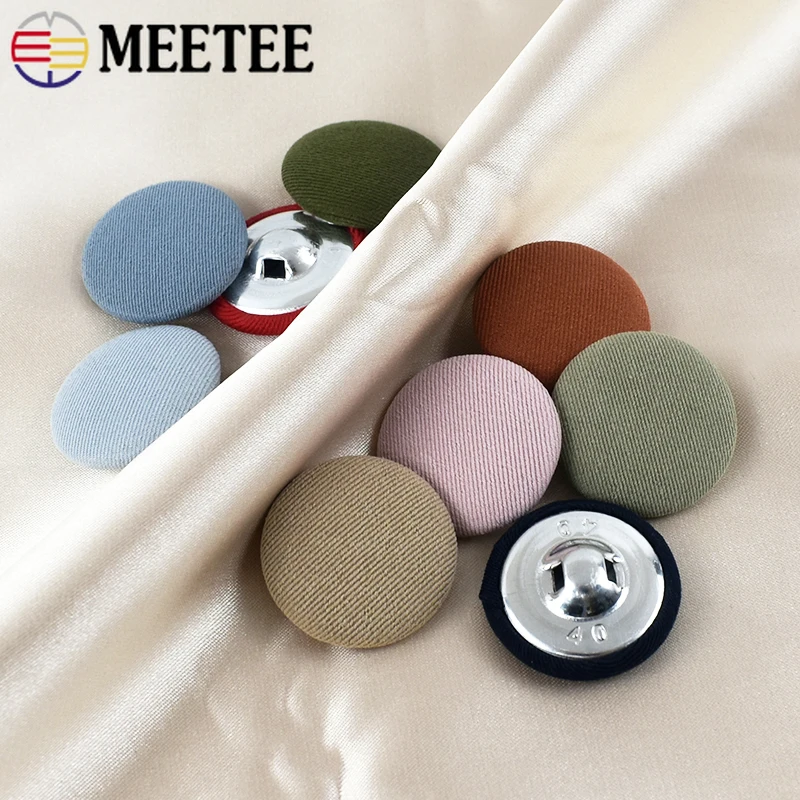

50Pcs 11-30mm Cloth Covered Button for Shirt Suit Decor Buckle Dress Coat Fastener Round Shank Buttons DIY Sewing Accessories