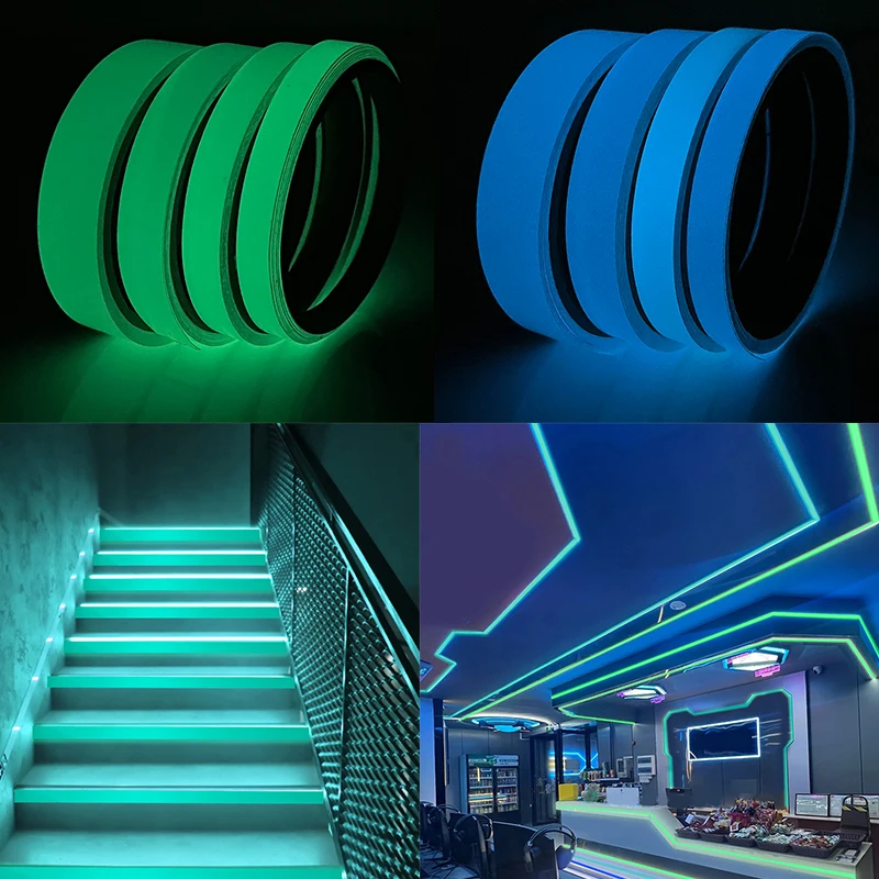 Luminous Tape Night Vision Glow Stickers For Home Party DIY Decorations Green Blue Warning Light Storage Stair Anti-Slip Sticker