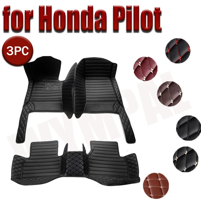 

Custom Auto Luxury Leather Car Floor Mat For Honda Pilot 2016 2017 2018 2019 2020 Car Mat Full Set Women Waterproof Accessories