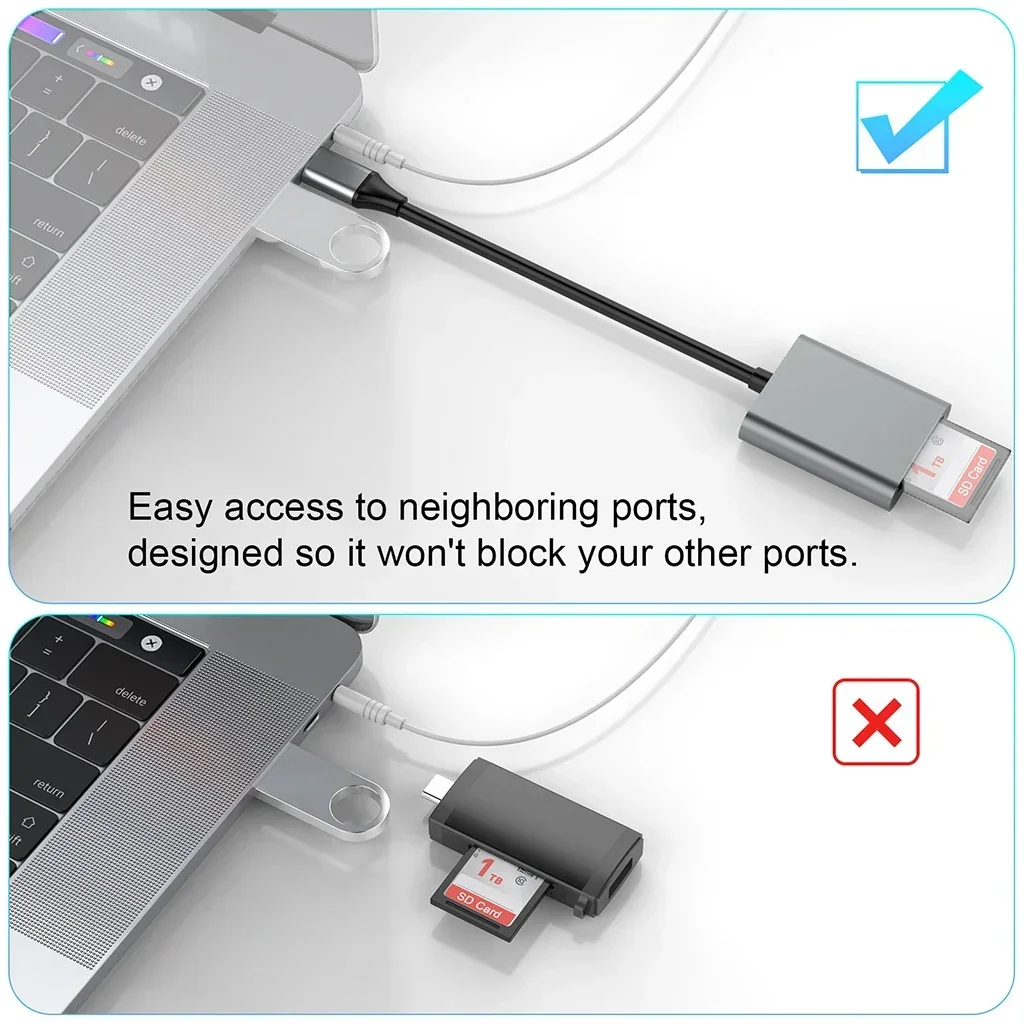 Imagem -05 - Usb 3.1 Leitor de Cartão tipo c Microsd tf Adaptador de Memória para pc Laptop Telefone sd Sdhc Sdxc Uhs-ii 5gbps