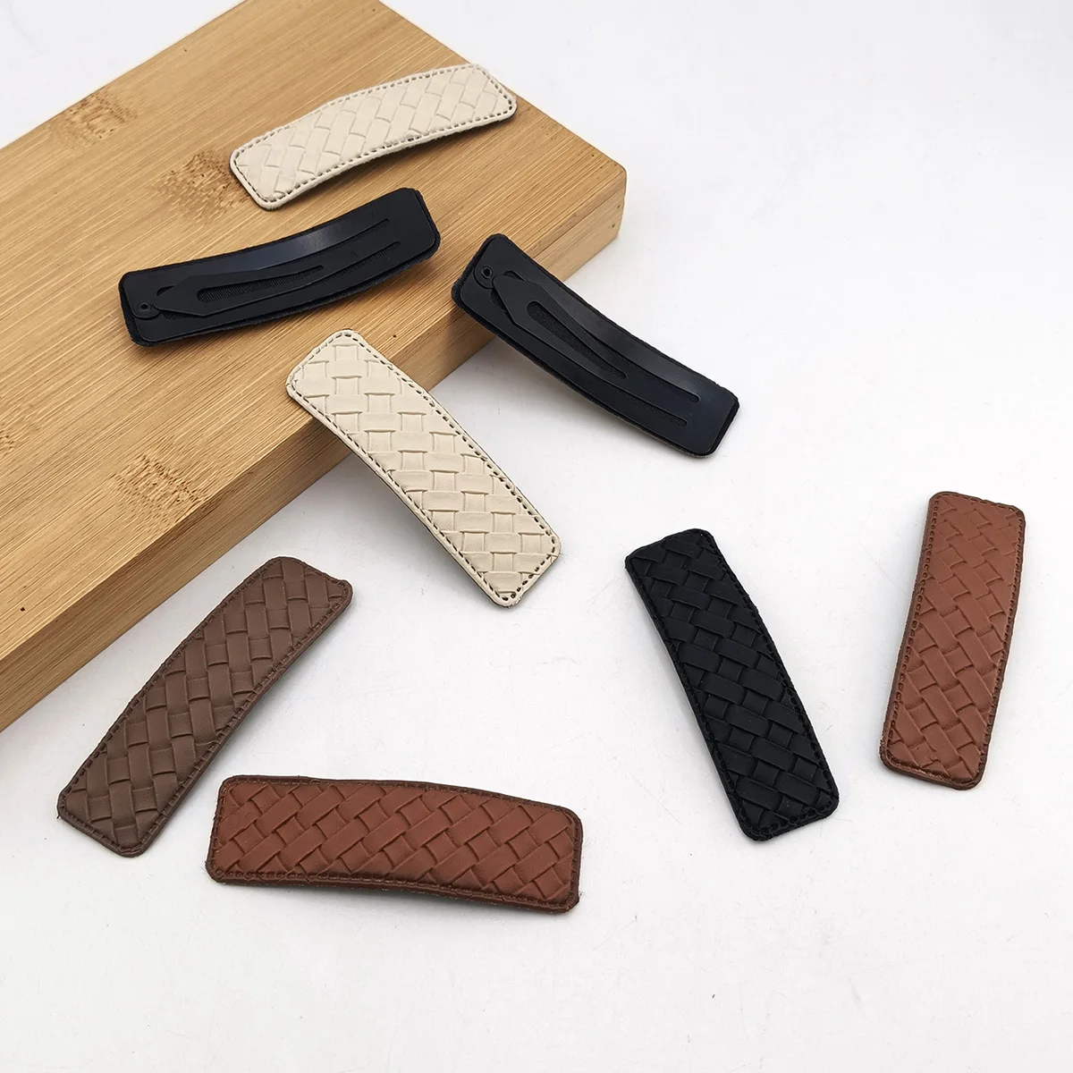 Retro PU Mode Stil Diamant Muster Seite Clips BB Haarnadel Für Frauen Mädchen Frau Haarnadeln Barrettes Haar Zubehör Kopfbedeckungen – Detail 1