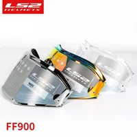 Visera de casco Original LS2 Ff900 Valiant II, protector dorado solo para lente modelo LS2 FF900 con agujeros de parche antiniebla