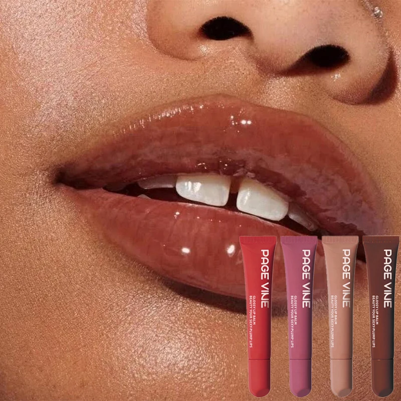 Lip Gloss Espelho, Líquido, Esmalte Plumper, Hidratante, Vidro antiaderente, Hidratante de óleo, Clareamento, Linhas, Natural, 8 cores