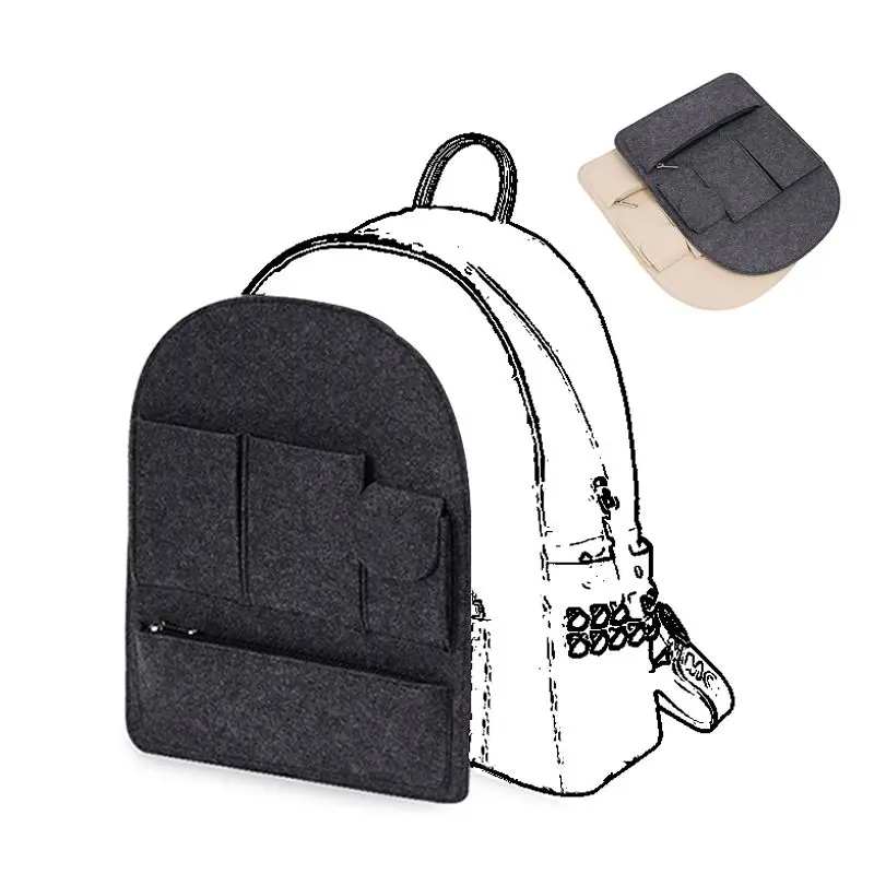 Felt Inner Liner Expand Storage Space Upgrade Accessories For MCM Backpack Travel School Bag Organizer Sorting Lining Pocket