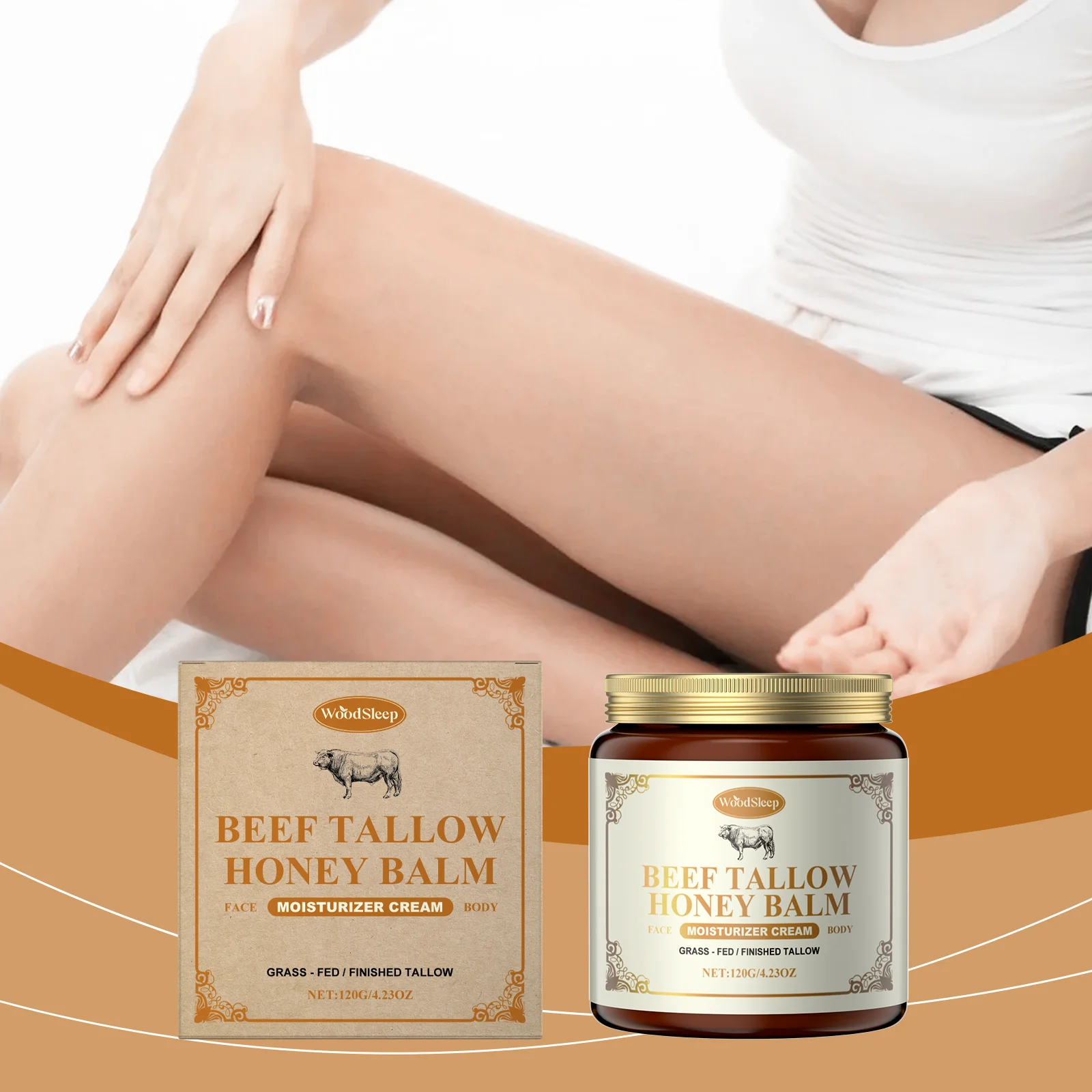 

Beef Tallow Honey Moisturizing Balm Deep Nourishing Balm for Softening Skin Relieving Facial Dryness & Daily Facial Body Care