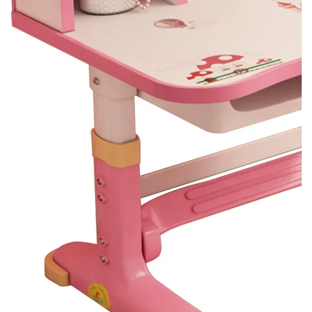 Ensemble de bureau d'étude et de chaise réglables pour enfants avec rangement, égouts de proximité, étagère, table de devoirs d'écriture pour enfant en bas âge