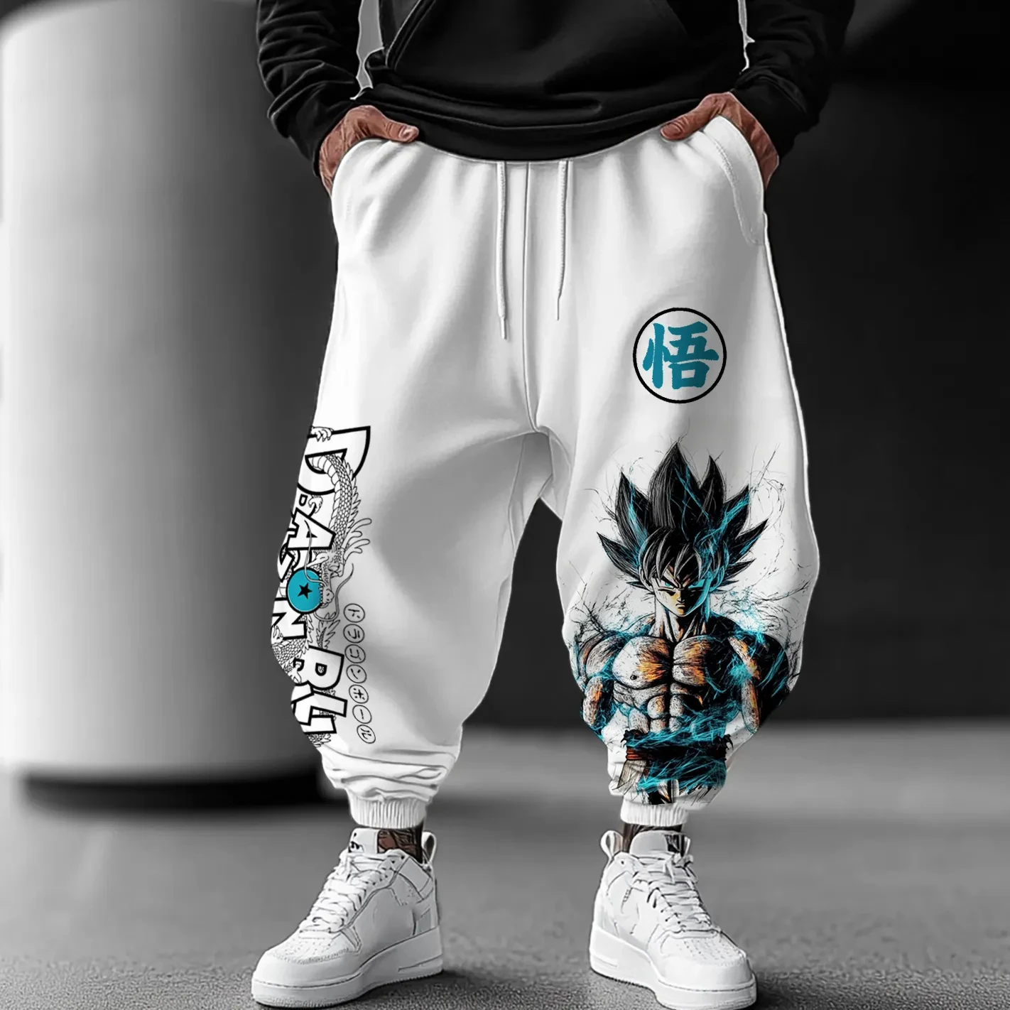 

Dragon Ball Merchandise Collaboration Long Pants Men's Super Saiyan Goku Casual Pants Autumn and Winter Thin Fleece Sweatpants