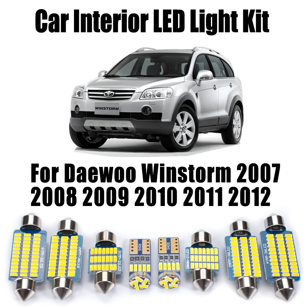 12 قطعة LED الداخلية قبة مصباح إضاءة صندوق السيارة مجموعة لمبة السقف ل دايو Winstorm 2007 2008 2009 2010 2011 2012 Canbus اكسسوارات السيارات