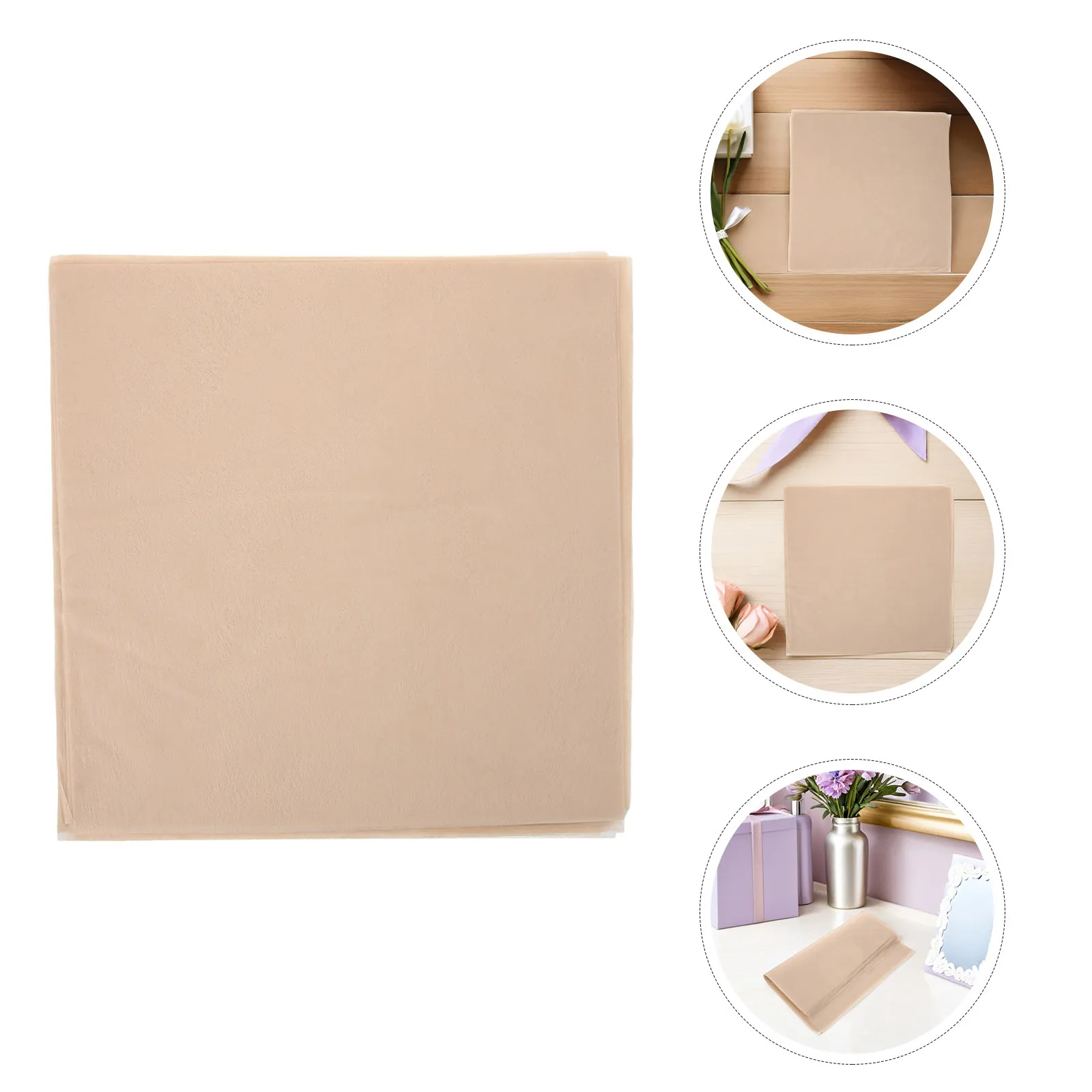 100Pcs Waterproof Bouquet Paper Floral Wrapping Sheets Beige 11.8x11.8 Hand-Crumpled Tissue for Florist Flower