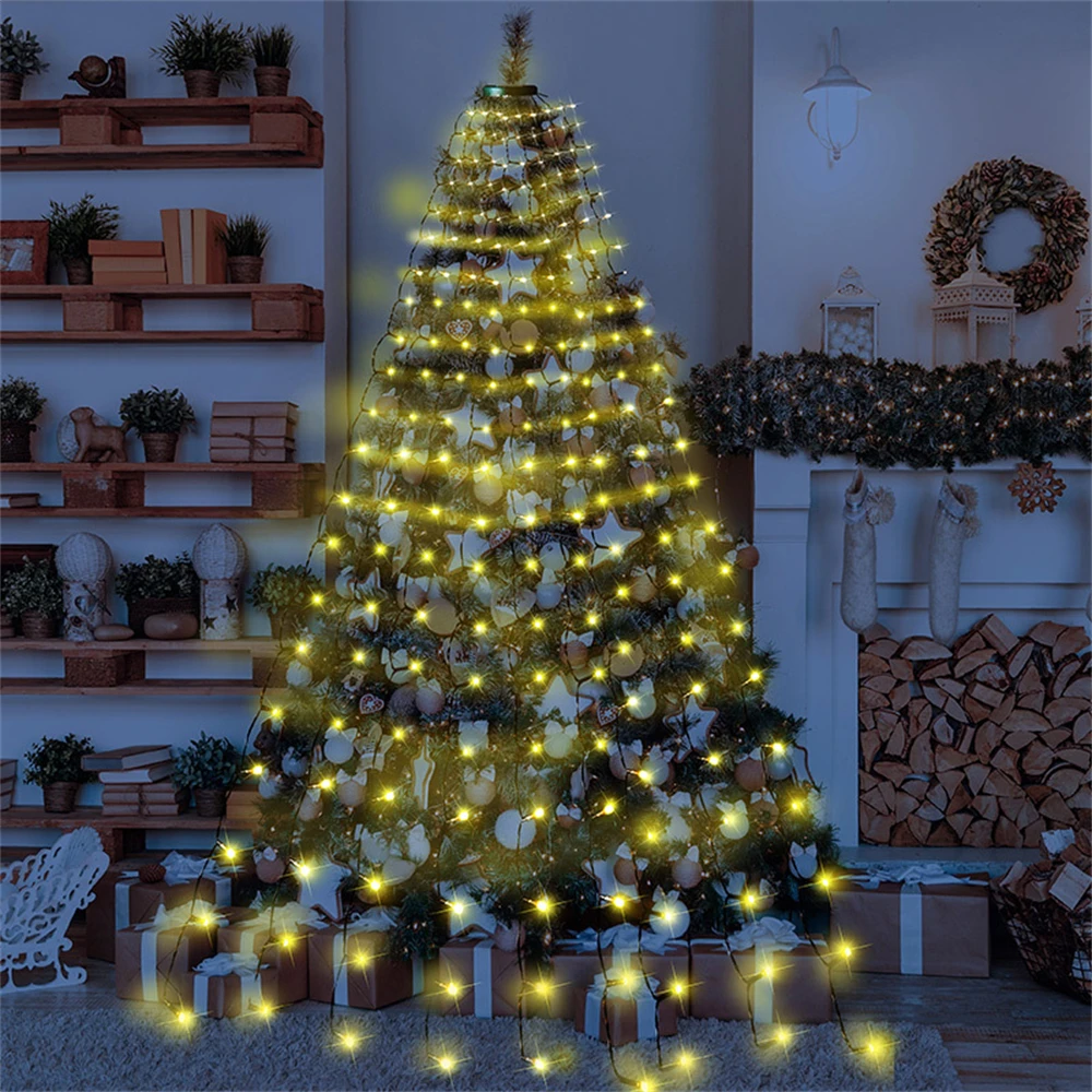 8 Modes 280/400leds Christmas Tree String Lights 8/16Strins LED Fairy Garland Lights for Wedding Home Party Indoor Outdoor Decor