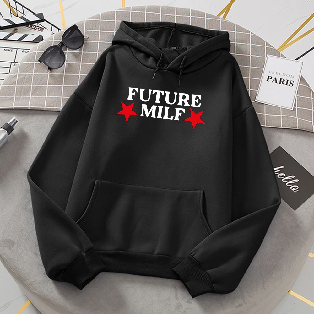 y2k future milf hoodies women harajuku Fleece 90s gothic Pullover female harajuku Hood