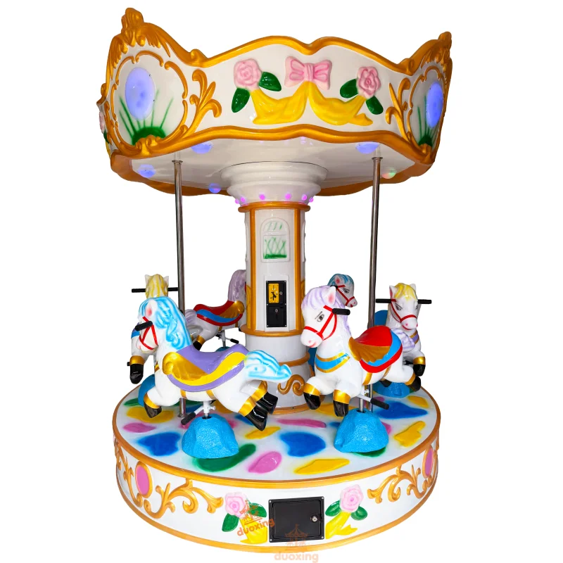 Electric Merry-Go-Round for Kids Indoor/Outdoor Commercial Home Use Fiberglass Construction Shopping Mall Approved 100-500kgprom
