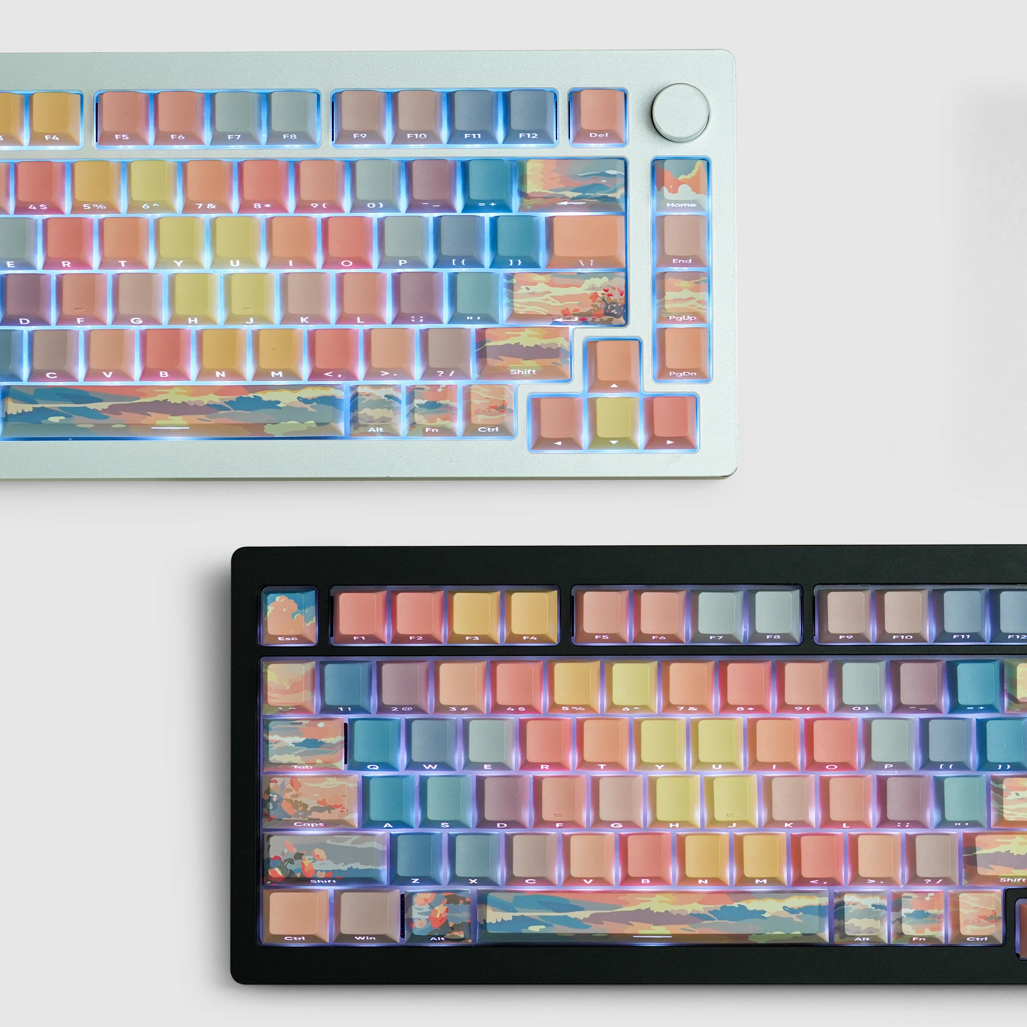 

Sunset afterglow theme mechanical keyboard cap personalized customized light transmission pbt side engraved keycap