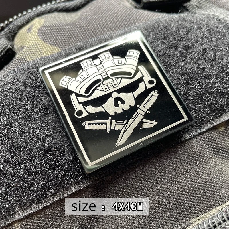 Seal TEAM Metal Patches Weapon Hook&Loop Tactical Skull patch Hk416 Morale Badge Backpack Hat DIY Decorative Sticker