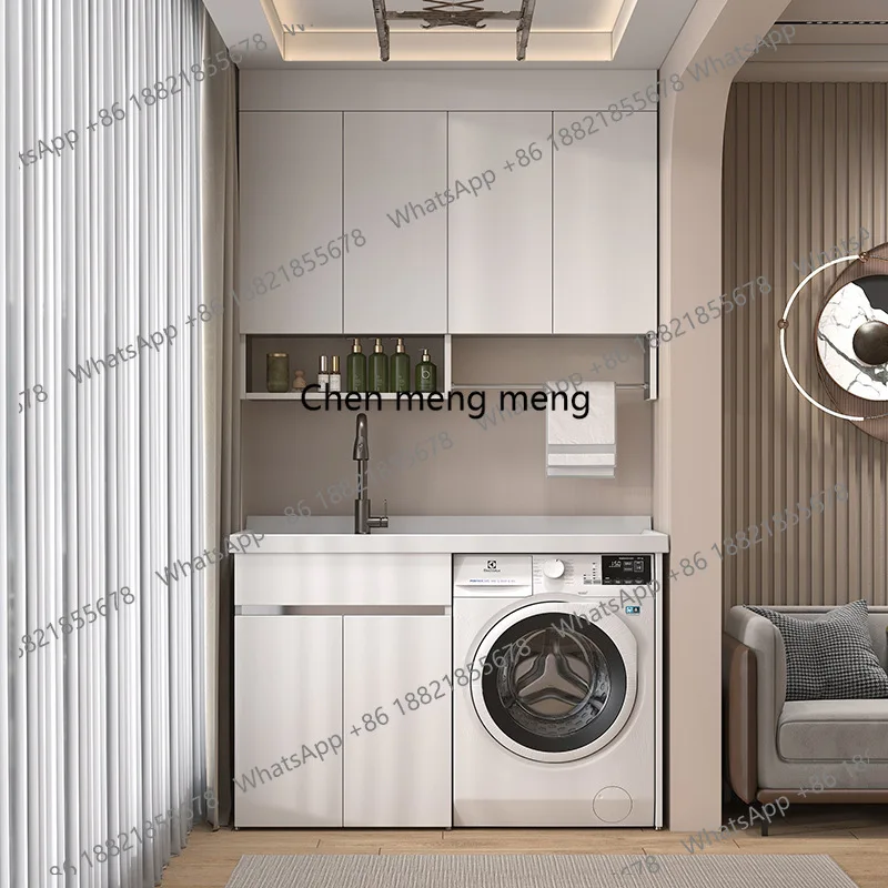 Integrated Balcony Laundry Cabinet Stainless Steel Honeycomb Aluminum Living Room Cabinet Washbasin Companion Furniture