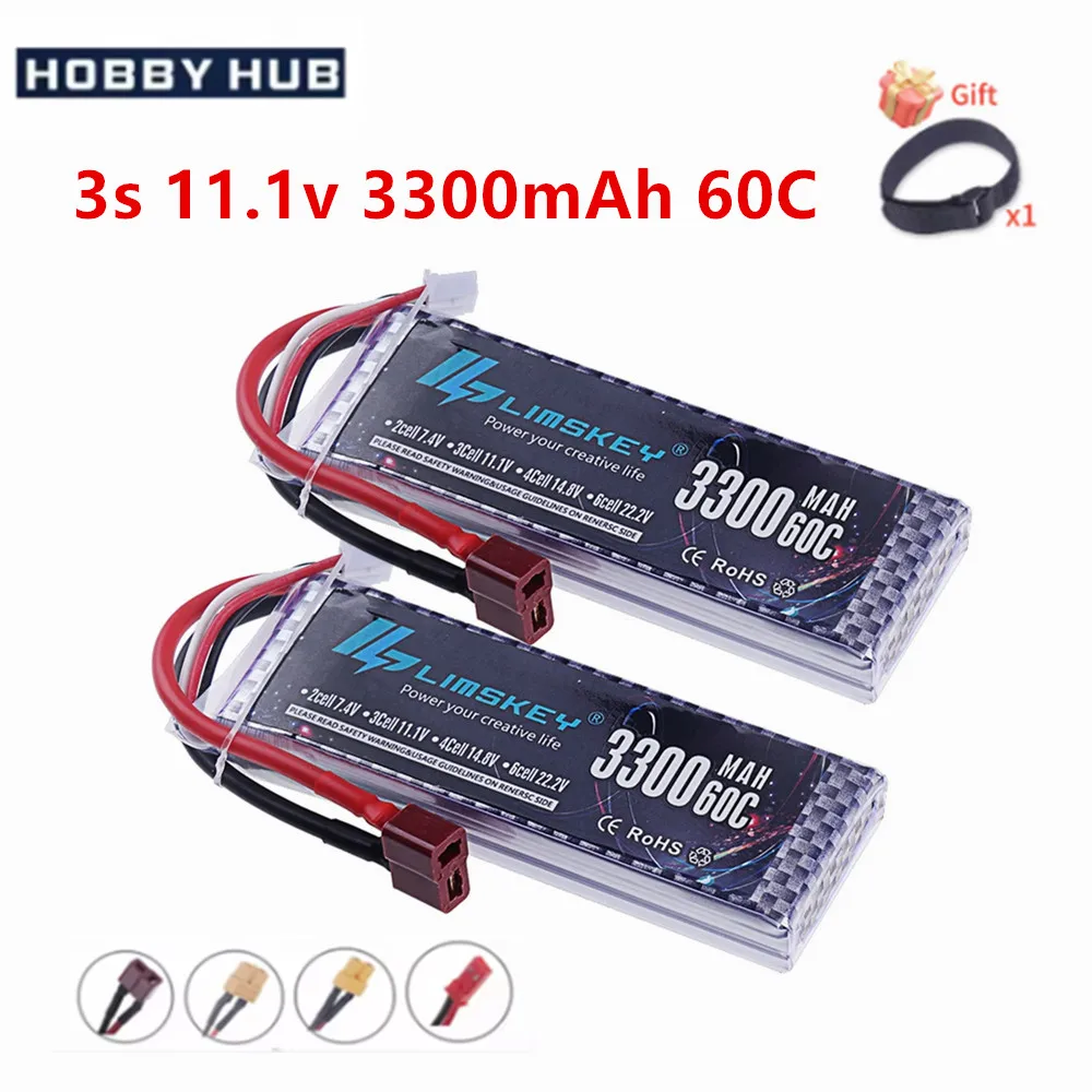 3S 11.1V Lipo Battery for 3300mAh 60C with XT60 DEANS T XT30 JST Plug for RC Airplane Quadcopter Drone FPV Boat Helicopter