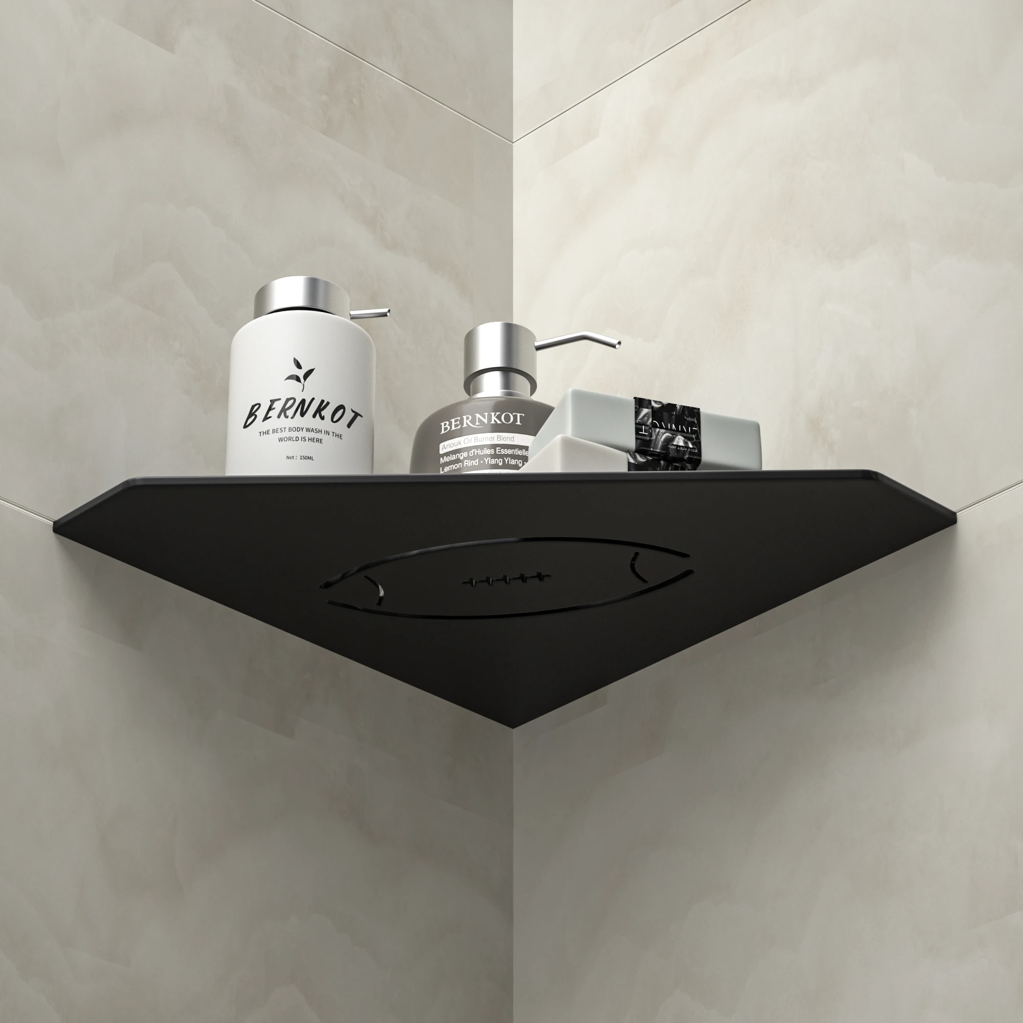 

Free Shipping USA 10 Inch Matte Black Corner Shower Shelf No Drilling Required Stainless Steel Cutouts Bathroom Application