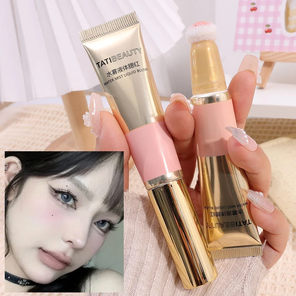 Sponge Tip Matte Liquid Blush Cheek Tint Soft Smooth Face Makeup Blusher Pink Rouge Pigment Waterproof Lasting Creamy Cosmeticss