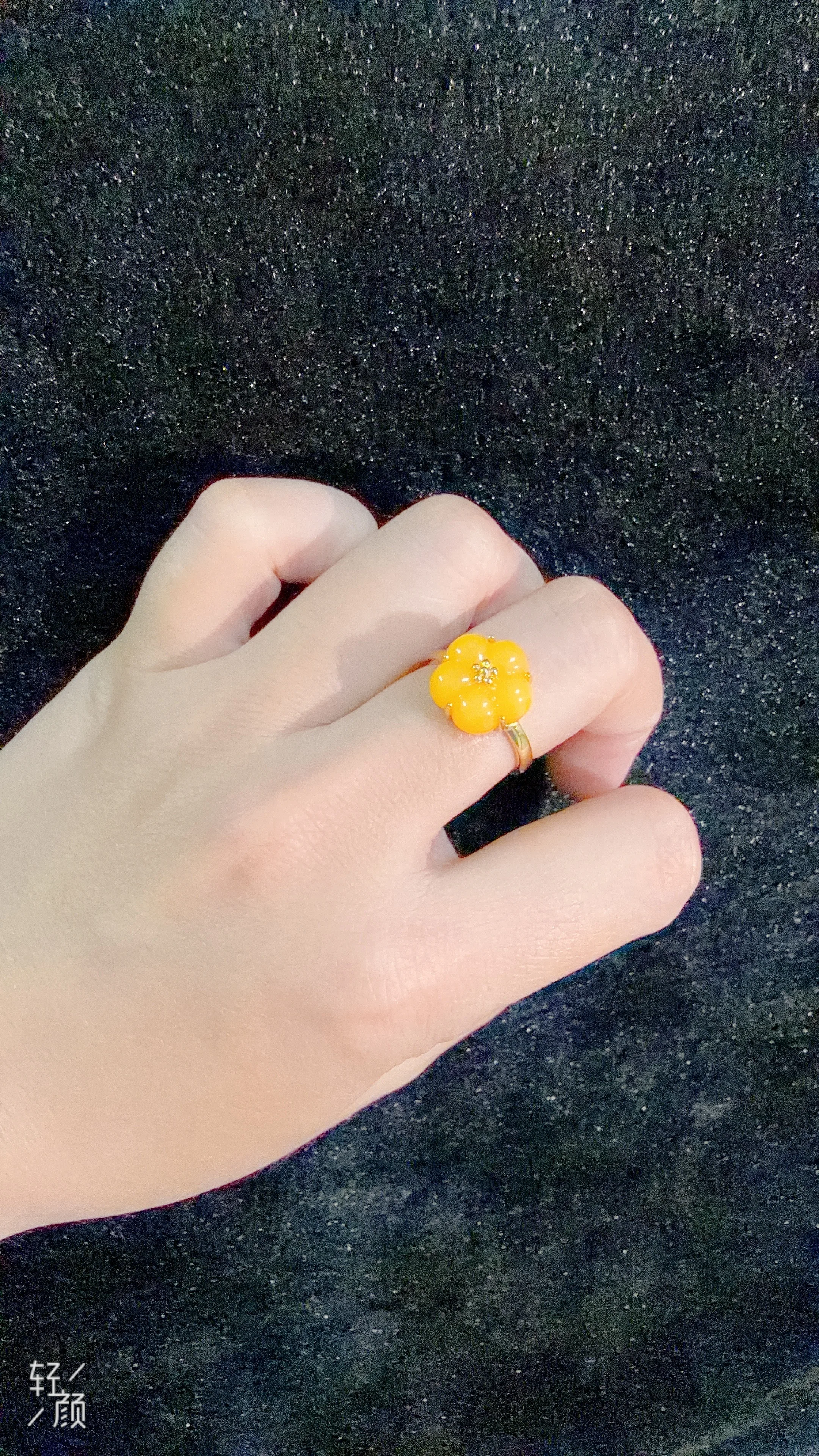 Certificate 925 Silver Natural Honey Amber Carved Flower Open Ring Gold‑Plated Plum Blossom Adjustable Band Fine Jewelry Replica