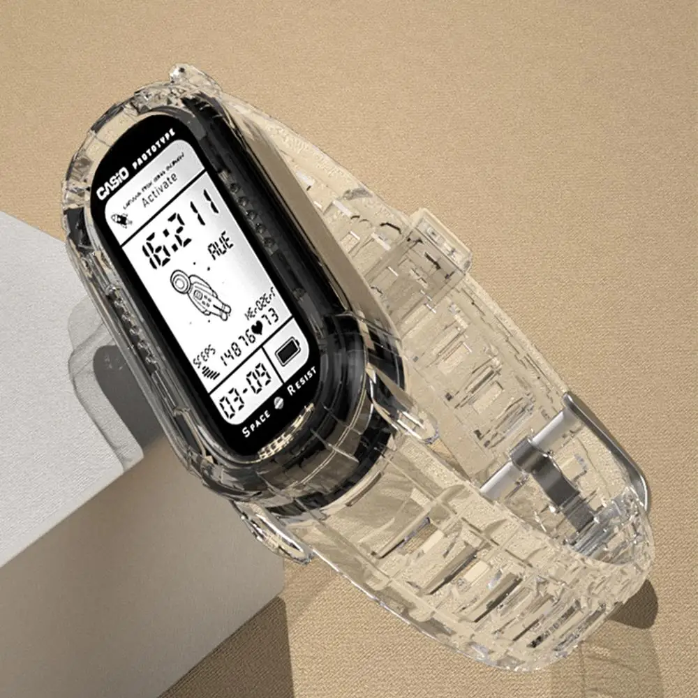 【セール中】TPU 透明ストラップ Mi バンド 10/9/8 用クリアソフトスポーツリストバンド防汗スマートウォッチアクセサリー Xiaomi miband 10 バンド用