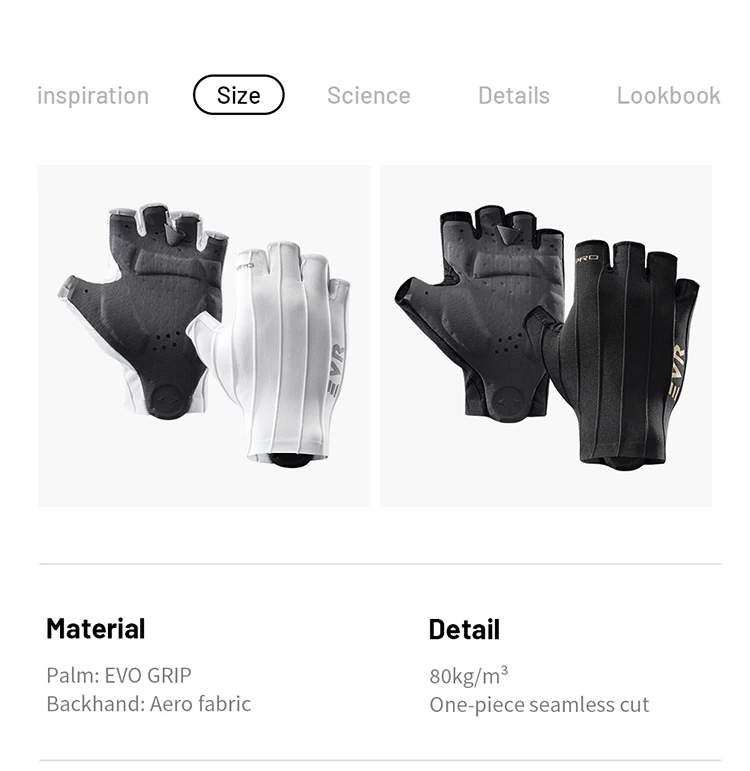 EVR Sommer-Fahrradhandschuhe Kurzfinger Vollflächen-Doppelpfeil-Fahrradhandschuhe MTB Atmungsaktive Rutschfeste Sport-Rennradhandschuhe – Detail 5