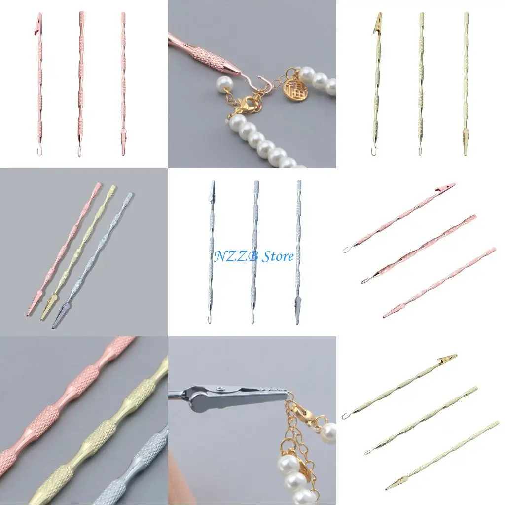 

T21F 3Pcs Ergonomic Clasp Fastener Tool Streamlines Jewelry Wearing Routine