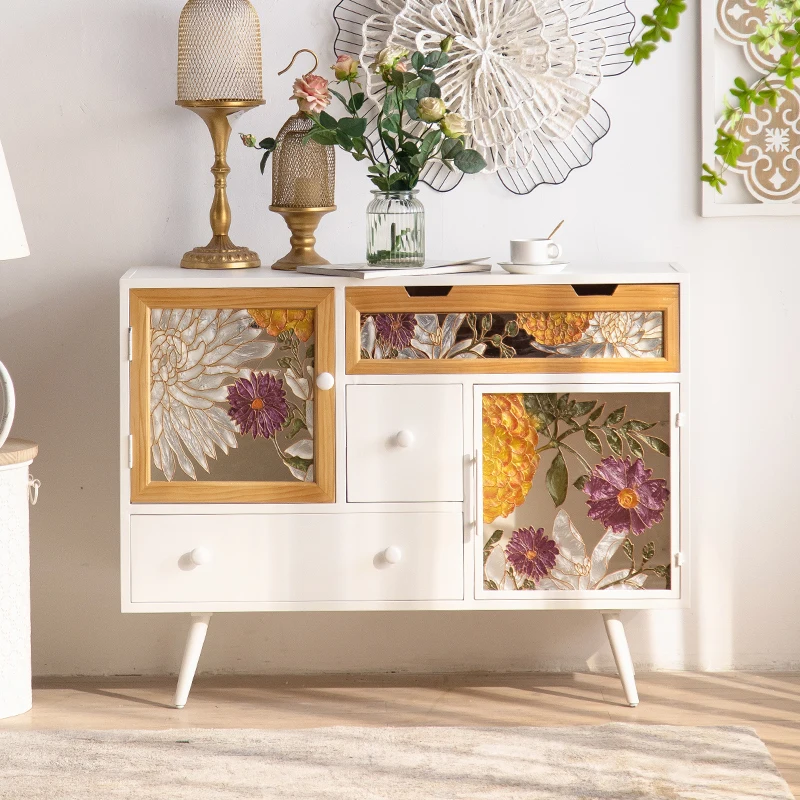 خزائن غرفة المعيشة الخشبية الفاخرة الرف التخزين المنظم عرض خزائن غرفة المعيشة أدراج الحرفية Cajonera أثاث المنزل #3