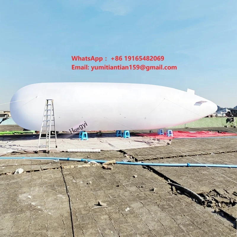 Sky Advertising Dissemination 50ft Giant Remote Control LED Inflatable Airship UAV RC Zeppelin Blimp