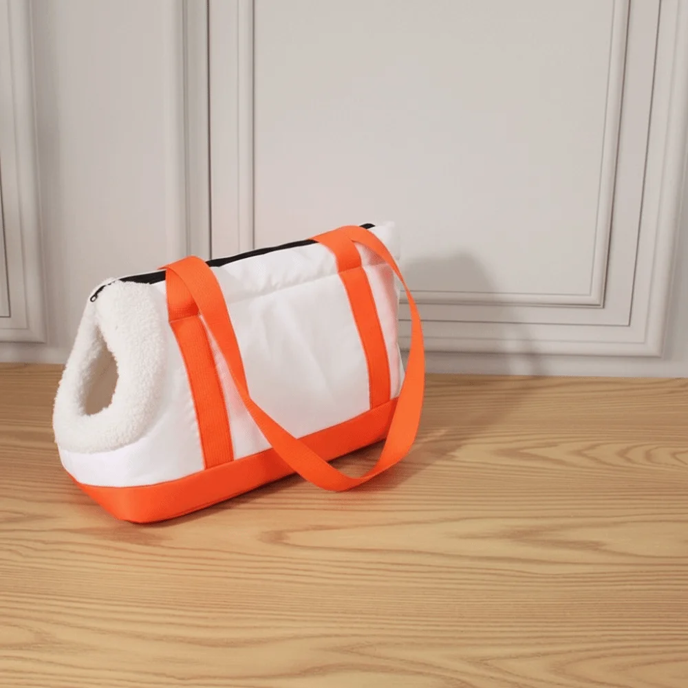 

Warm Pet Carrier Bag Breathable Waterproof Dog Tote Bag Foldable Color Block Puppy Outing Bag Outdoor Activities