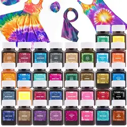 30/50ml 24 Colors Fabric Tie Dye Powder Old Clothing Refurbished Pigments Color Change Free For Cotton Nylon Clothes Tie Dyeing