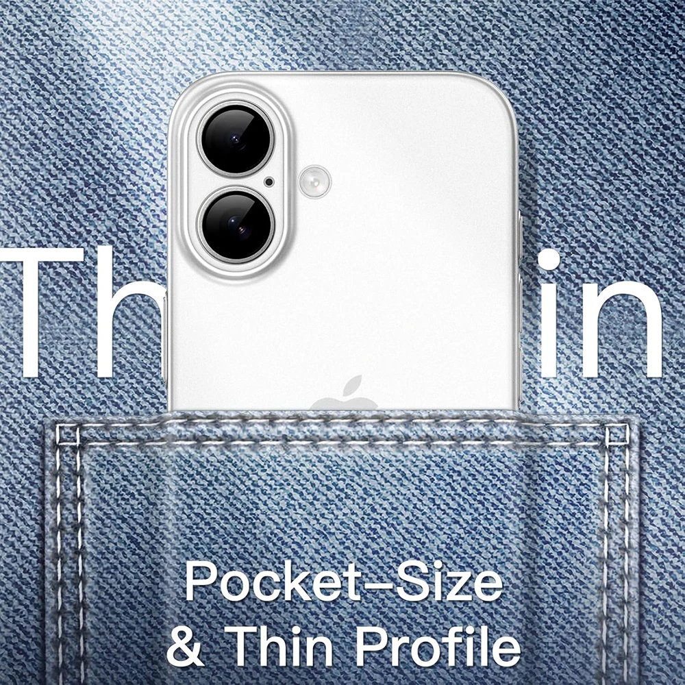 0.3mm Ultra Thin Case For iPhone 16E 16 15 14 Pro Max Plus Transparent Matte Back Hard Cover Frosted Anti-Fingerprints PP Shell