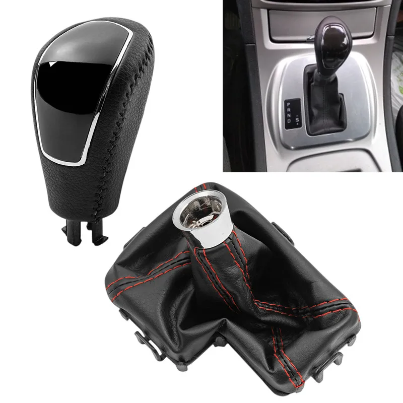 For Ford Mondeo MK4 S-MAX Kuga Galaxy MK1 BLK Automatic Leather Gear Shift Knob Lever Shifter Pen Gaiter Boot Cover