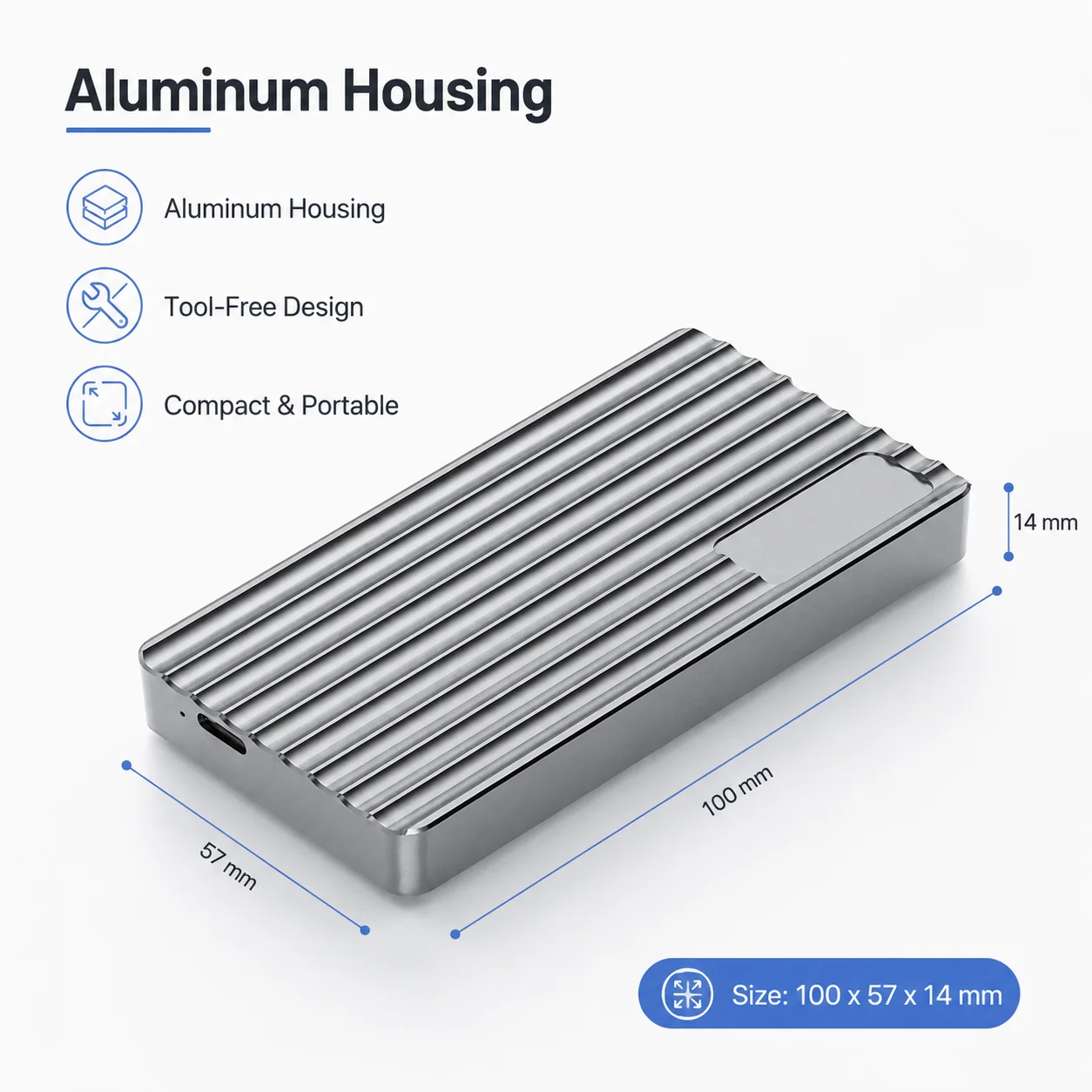 Custodia esterna in alluminio - Usb4 40Gbps External Ssd 8Tb recensione e prezzo