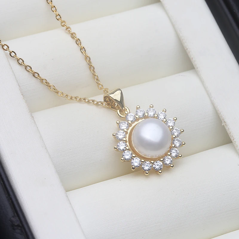 

Real Trendy Natural Fresh Water Pearl Pendant 925,White Cultured Sterling Silver Pearl Pendant Wife Mother Birthday Gift Pink