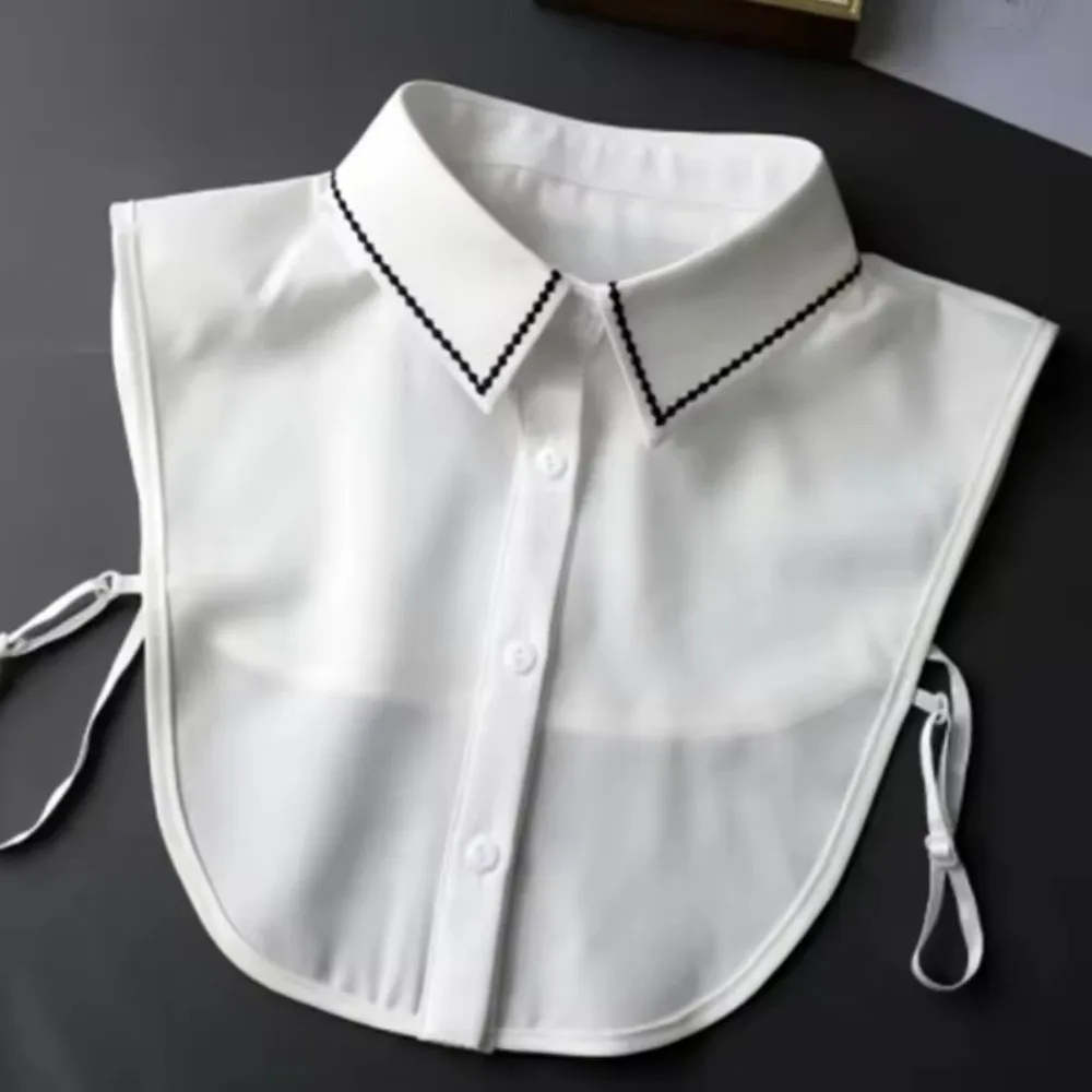

Classic Solid Color False Collar Detachable Chiffon Shirt Fake Collar Removable Lapel Women Neck Collars Clothes Accessory