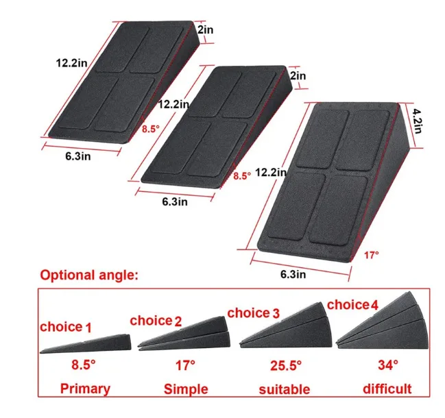 3pcs Squat Wedge Block Adjustable Non-Slip Squat Ramp Deadlift Wedge Calf Stretcher Slant Board Strength For Squat Deadlift