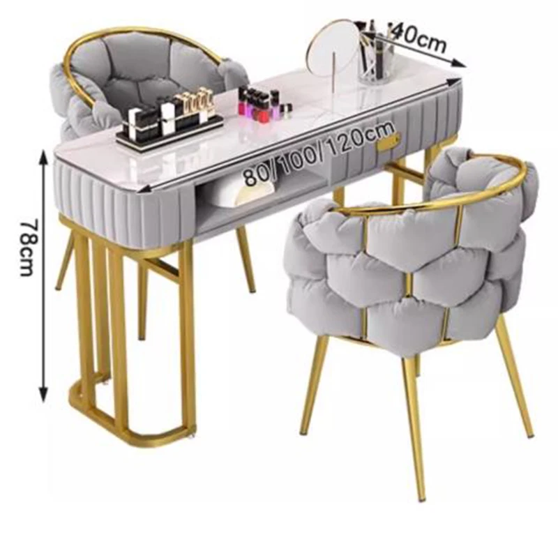 Dressing Manicure Nail Tables Glass Tabletop Modern Reception Simple Nail Table Japanese Nail Artist Salon Furniture Mesas LLMT