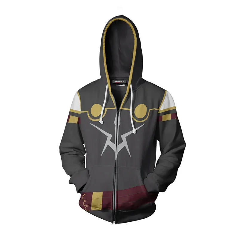 Sudadera con capucha Unisex Code Geass Anime Lelouch Lamperouge y Suzaku Kururugi, sudadera estampada, chaqueta de Cosplay, ropa de calle para todas las edades