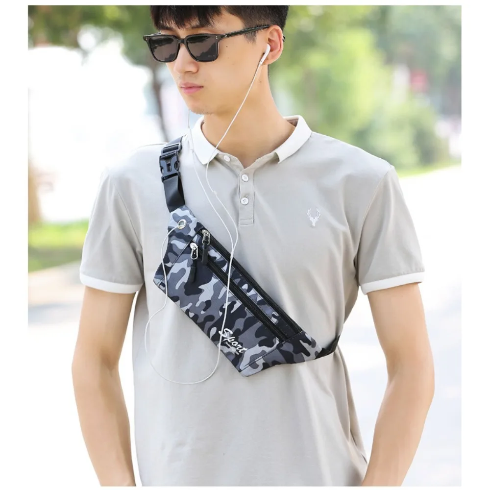 Ultra Light Camo Waist Bag Headphone Hole Storag Sport Waist Bag Stratification Large Capacity Mobile Phone Bag Motion