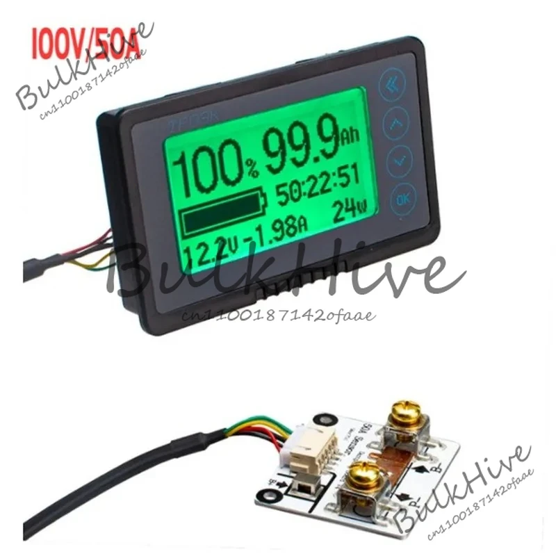 

TF03K DC10~ 120V 50A/100A/350A/500A Battery Capacity Tester Voltage and Current Display Coulomb Counter 1m