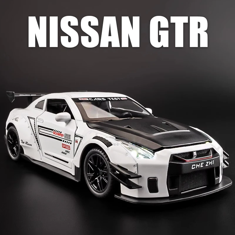 

1:24 Scale Skyline GTR R35 Alloy Sports Car Model Toy Diecast Simulation Sound Light Pull Back Kid Gift Boy Toy Collect Ornamen