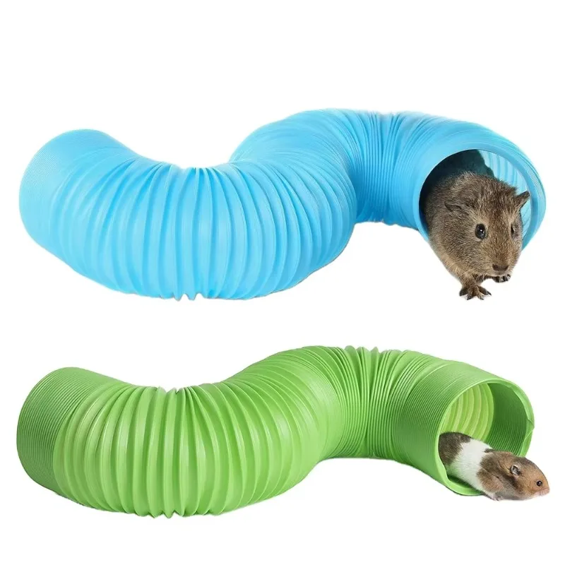 10pcs Hamster Game Pipeline Small Pet Fun Tunnel Telescopic 100cm Pipe Guinea Pig Hedgehog Totoro Ferret Product Rat Toys Stretc