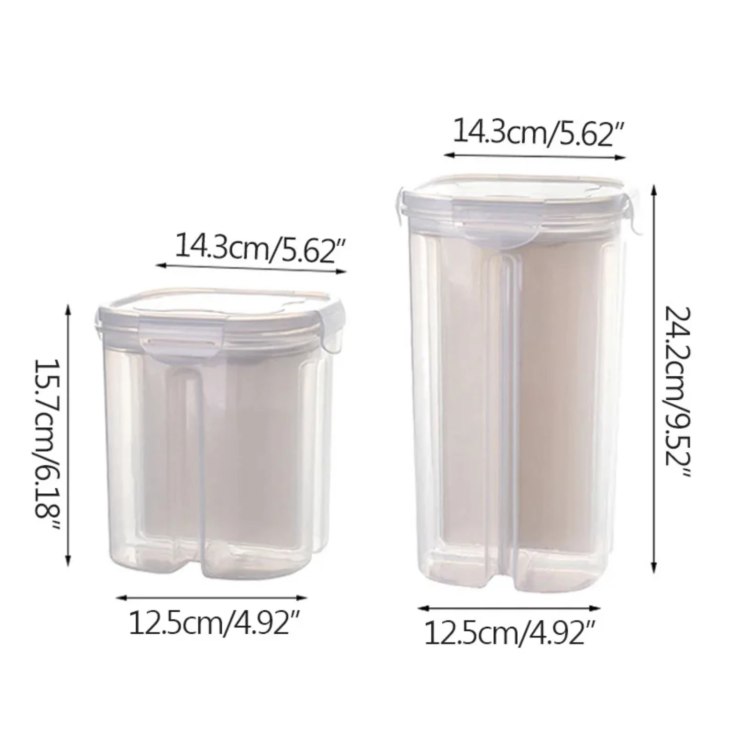 Kitchen Nordic Transparent Food Grade Sealed Cans Grain Storage Box Division Food Storage Cans Kitchen Accessories Organizer