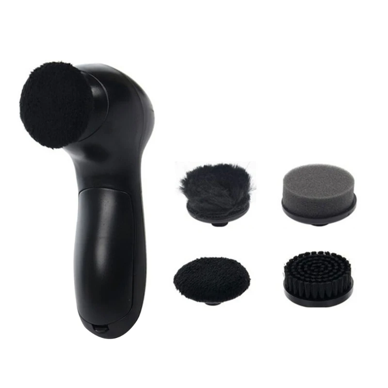 Pulidor de zapatos eléctrico portátil, limpiador de zapatos de cuero, cepillo reemplazable, cabezal, limpiador de polvo, Kit de brillo de zapatos eléctrico