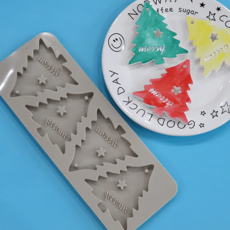 Wholesale 4-cavity Christmas Tree Silicone Wax Melt Mold - Aromatherapy Wax Melt Molds - Diy Home Baking Tool 820