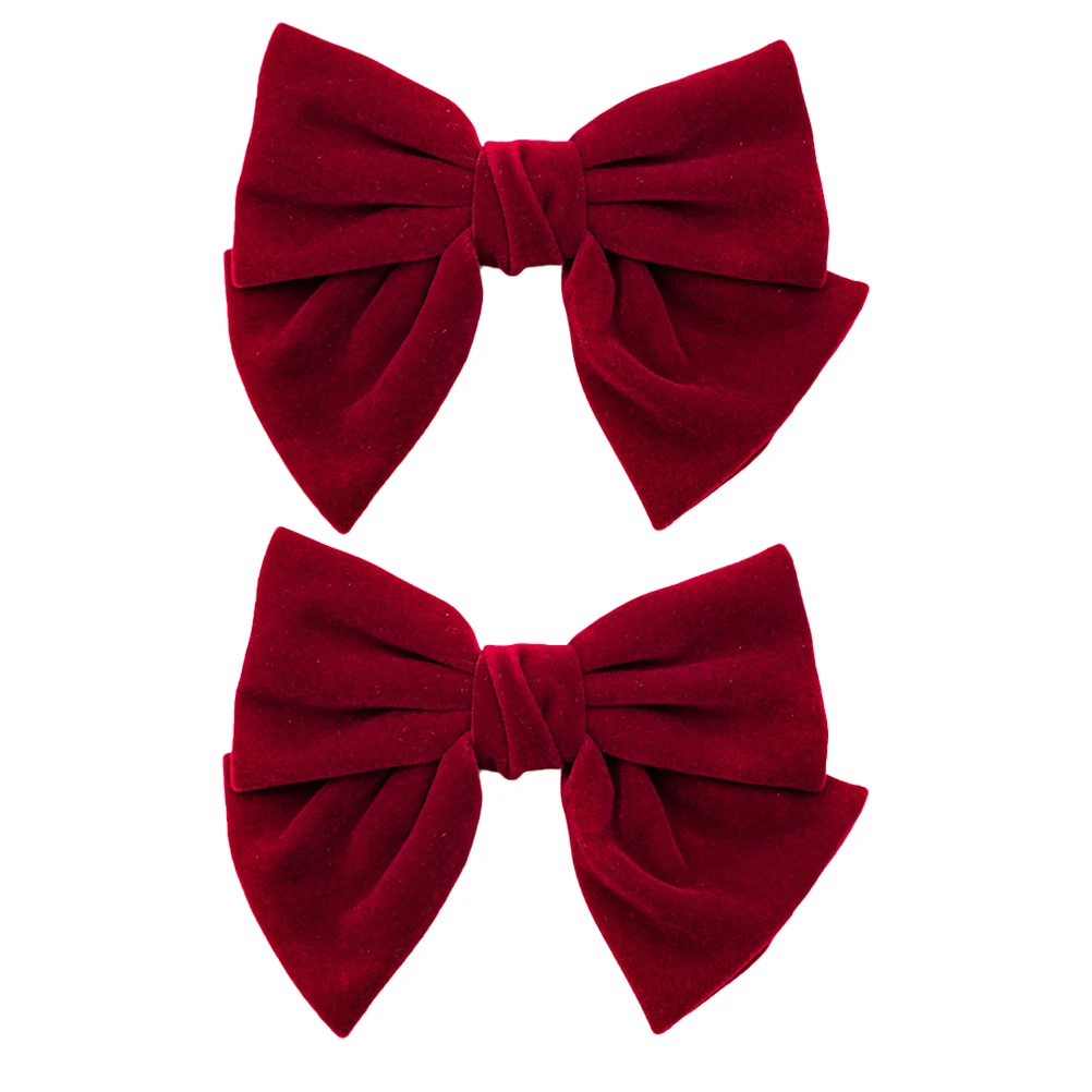 

2 Pcs Bowknot Hairpins Elegant Fleece Clips for Wedding Bowknot Clips Party Stylish Hair Accessories Bow Hairpin