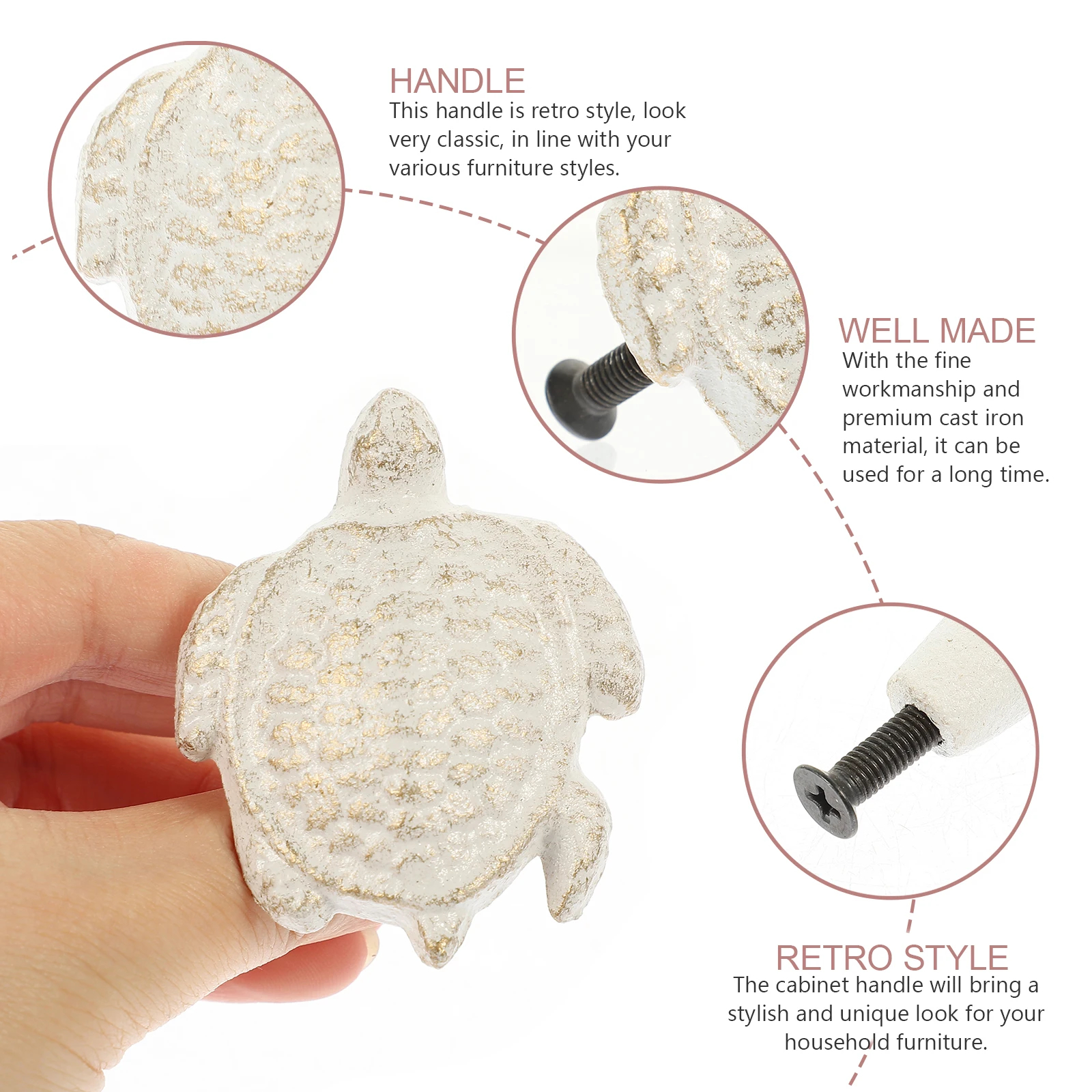 

2pcs Drawer Handles Nautical Retro Cabinet Pulls Sturdy Cast Iron Furniture Knobs Wardrobe Kitchen Shoe Cabinets